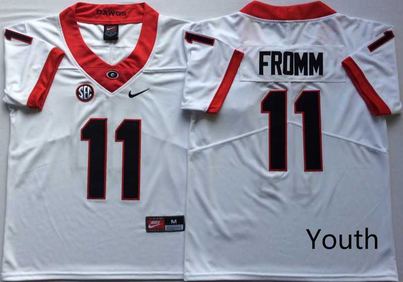 Youth Georgia Bulldogs 11 Jake Fromm White Nike College Football Jersey,We sell and wholesale Youth Georgia Bulldogs 11 Jake Fromm White Nike College Football Jersey on line form chian!